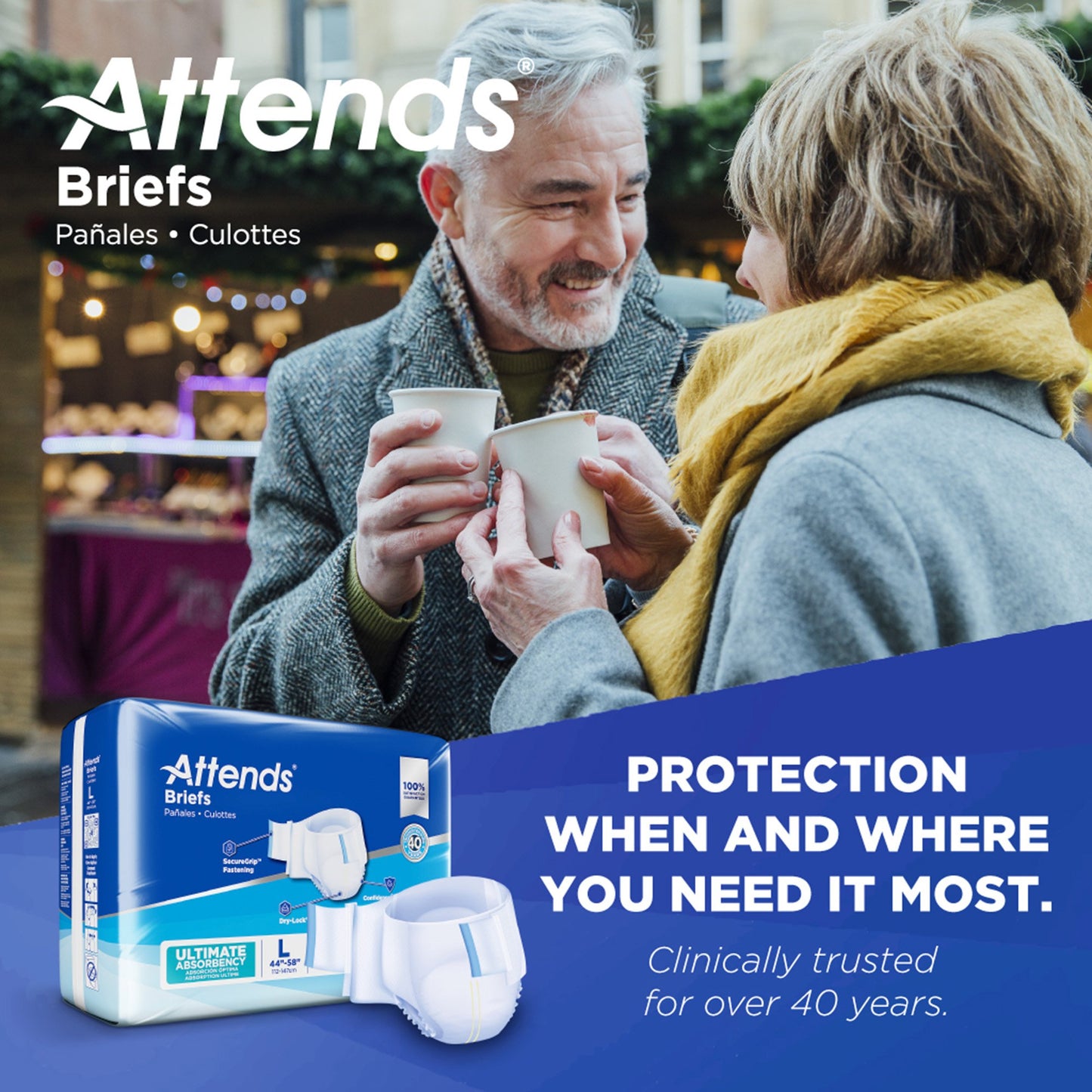 Attends® Advanced Unisex Adult Incontinence Brief Large Disposable Heavy Absorbency (950225_CS)