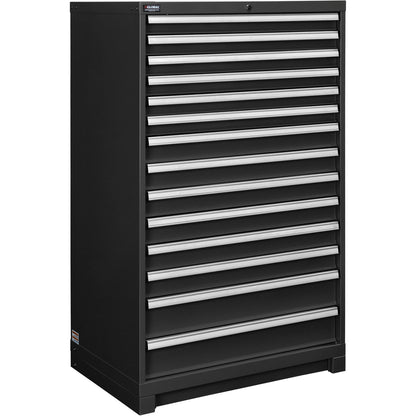 Global Industrial Modular Drawer Cabinet, 14 Drawers, w/ Lock, 36"W x 24"D x 57"H, Black (WB298451BK)