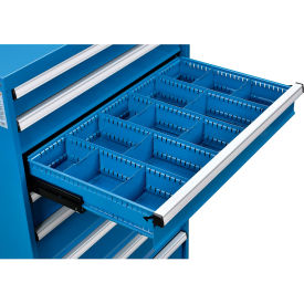 Global Industrial Divider Kit for 5"H Drawer of Modular Drawer Cabinet 36"W x 24"D, Blue (WB298454)
