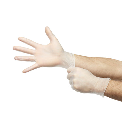 McKesson Confiderm® Exam Glove Large NonSterile Vinyl Standard Cuff Length Smooth Clear Not Rated (871024_CS)