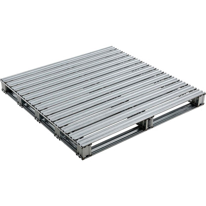 Global Industrial Stackable Open Deck Pallet, Galvanized Steel,2-Way,48"x48",8000 Lb Stat Cap (WB298534)
