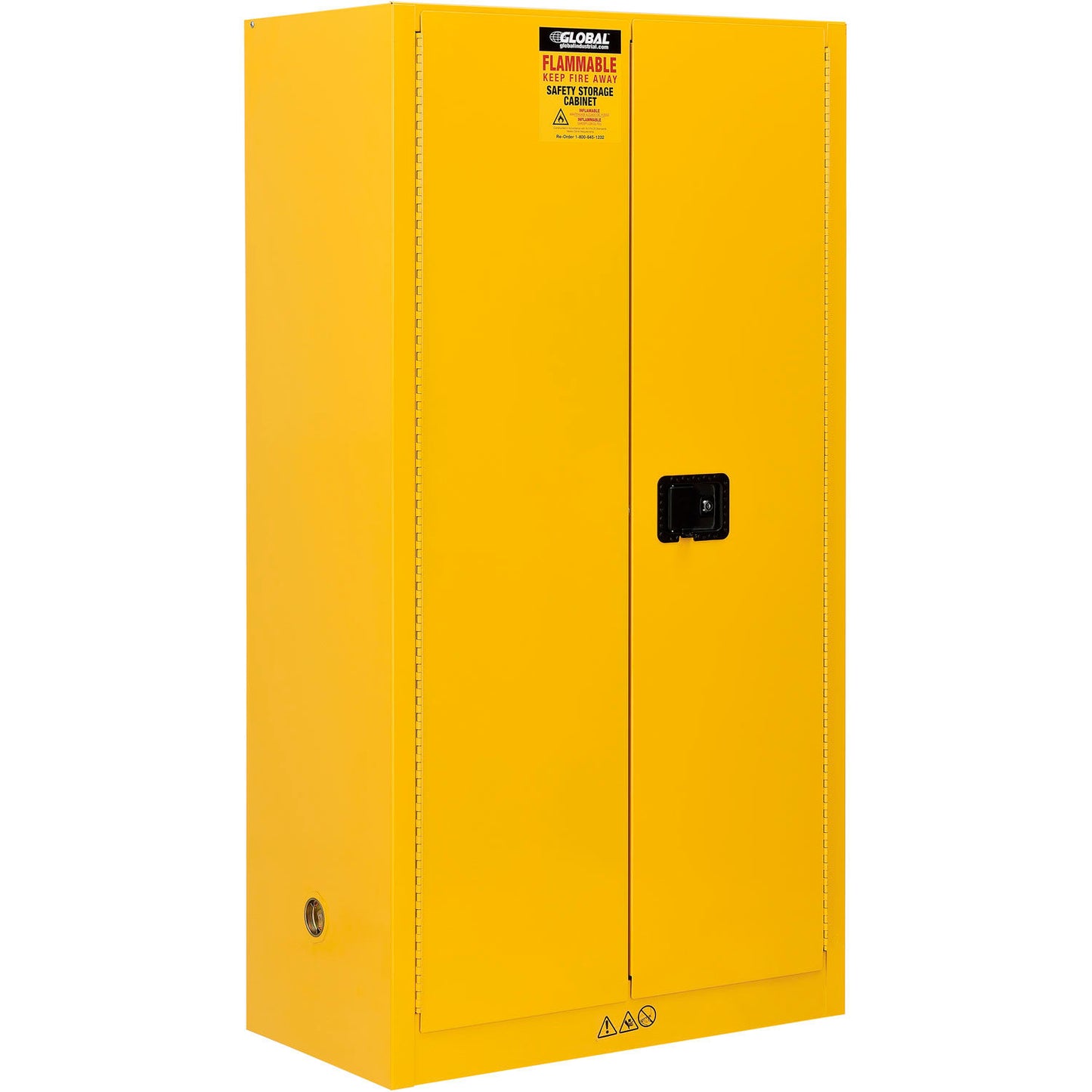 Global Industrial Flammable Cabinet w/ Manual Close Door, 2 Compartments, 34"W x 18"D x 65"H (WB298672)