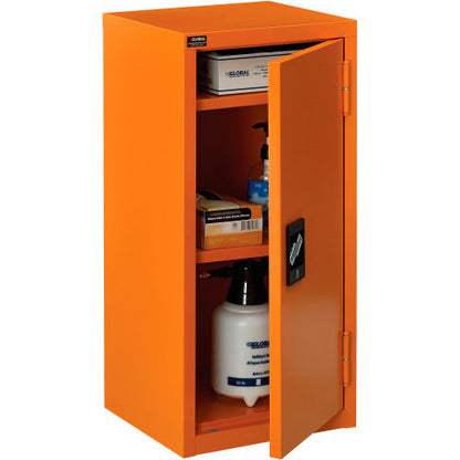 Global Industrial Emergency Preparedness Cabinet, Wall Mount, 13-3/4"Wx12-3/4"Dx30"H, Orange (WB298682)