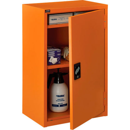 Global Industrial Emergency Preparedness Cabinet, Wall Mount, 18"Wx12"Dx26"H, Orange (WB298683)