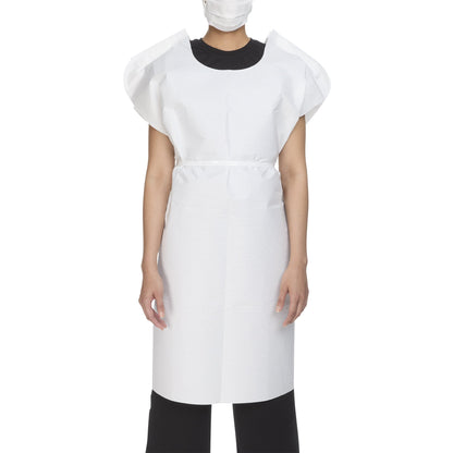 McKesson Patient Exam Gown One Size Fits Most White Disposable (146461_CS)