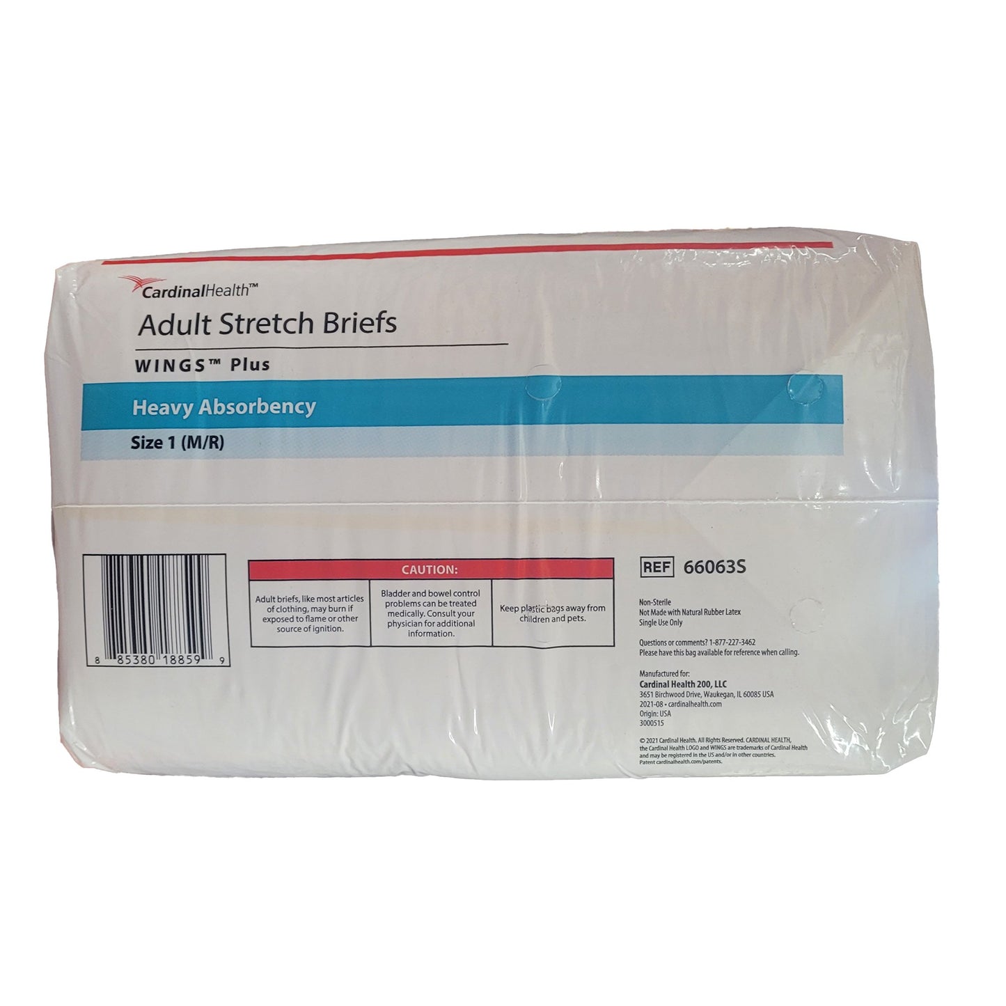 Wings™ Plus Unisex Adult Incontinence Brief Size 1 Disposable Heavy Absorbency (1214301_BG)