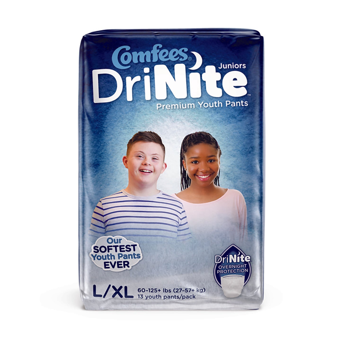 Comfees® DriNite® Juniors Unisex Youth Absorbent Underwear Pull On with Tear Away Seams Large / X-Large Disposable Heavy Absorbency (1150966_CS)