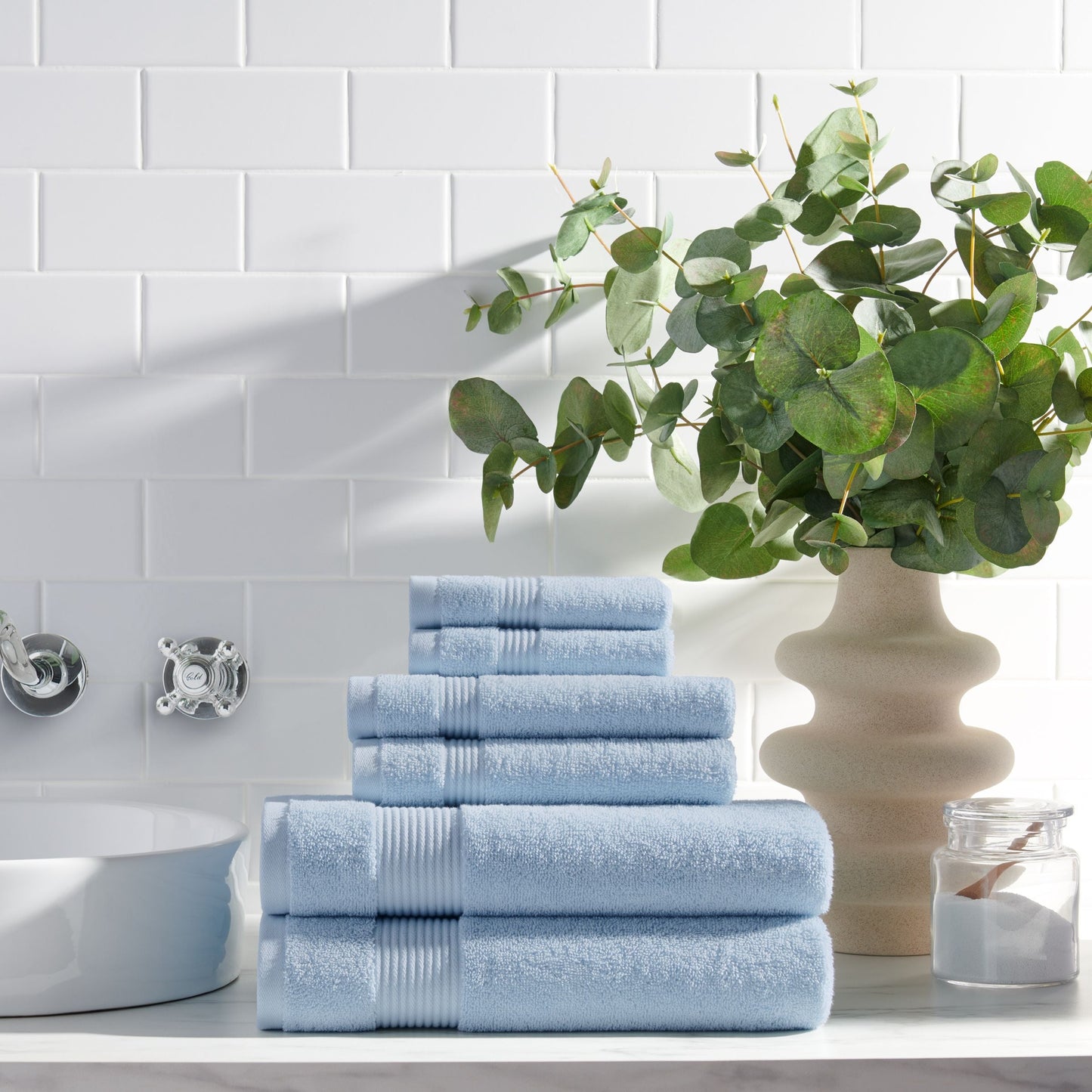 Arkwright Home® Host & Home 6pc Bath Towel Set Light Blue, 6/Case Sets (BSET-HH-BLU-CS)