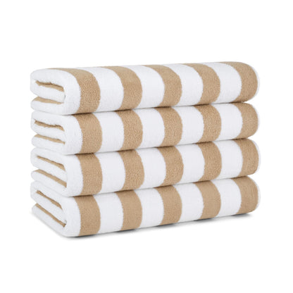 Arkwright Home Cali-Cabana Beach Towel 30x60 Beige (4/Pack) (P-CALICABANA-BGE)