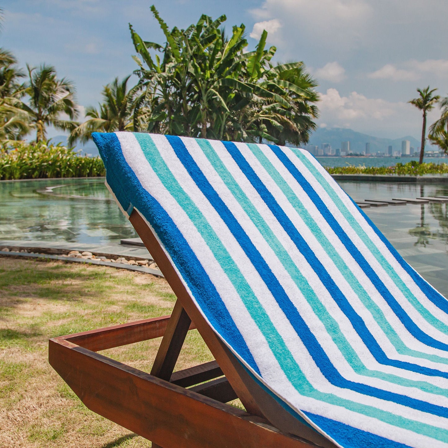 Hospeco® Cabo Cabana Chaise Cover 30x85 Navy/Blue, Pack of 2 (CC-CABOCABANA-NV/BL)