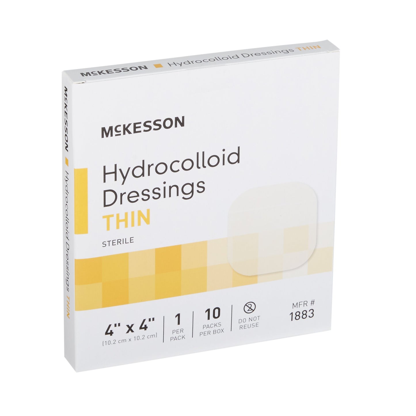 McKesson Thin Hydrocolloid Dressing Film Backing 4 X 4 Inch Square Hydrocolloid / Film (882982_CS)