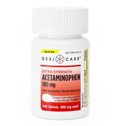 Geri-Care® Pain Relief 500 mg Strength Acetaminophen Tablet 200 per Bottle (1205836_BT)
