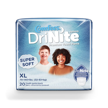 Comfees® DriNite® Juniors Unisex Youth Absorbent Underwear Pull On with Tear Away Seams Large / X-Large Disposable Heavy Absorbency (1211840_BG)