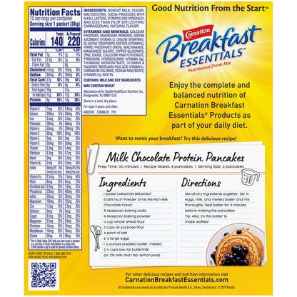 Carnation Breakfast Essentials® Oral Supplement Rich Milk Chocolate Flavor Powder 1.26 oz. Individual Packet (810729_CS)