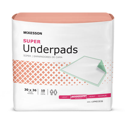 McKesson Super Disposable Underpad 30 X 36 Inch Fluff / Polymer Moderate Absorbency (724050_CS)