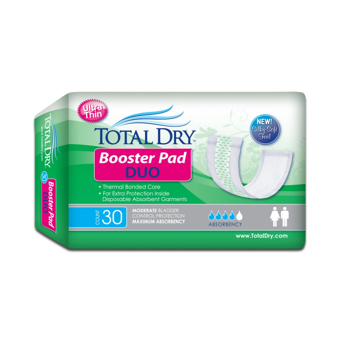 TotalDry™ Booster Pad Duo Booster Pad 12 Inch Length Heavy Absorbency SecureLoc Core One Size Fits Most (975696_CS)