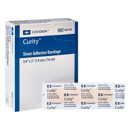 Curity™ Adhesive Strip 3/4 X 3 Inch Plastic Rectangle Sheer Sterile (735146_BX)