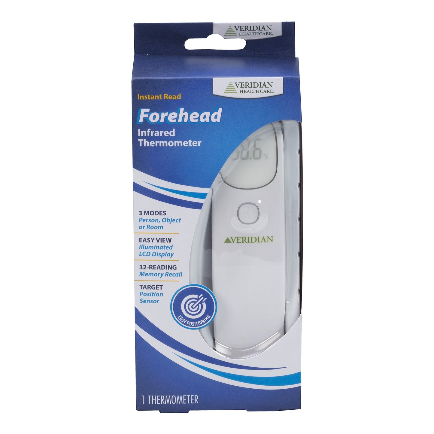 Veridian Non-Contact Skin Surface Thermometer Infrared Skin Probe Handheld (1230317_EA)