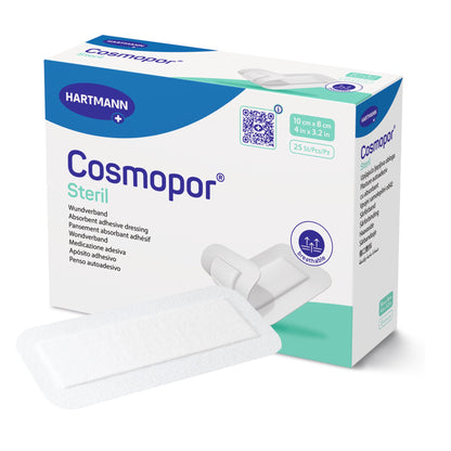 Cosmopor® Steril Island Dressing 3-1/5 X 4 Inch Rectangle Sterile Water Resistant Backing (900317_EA)