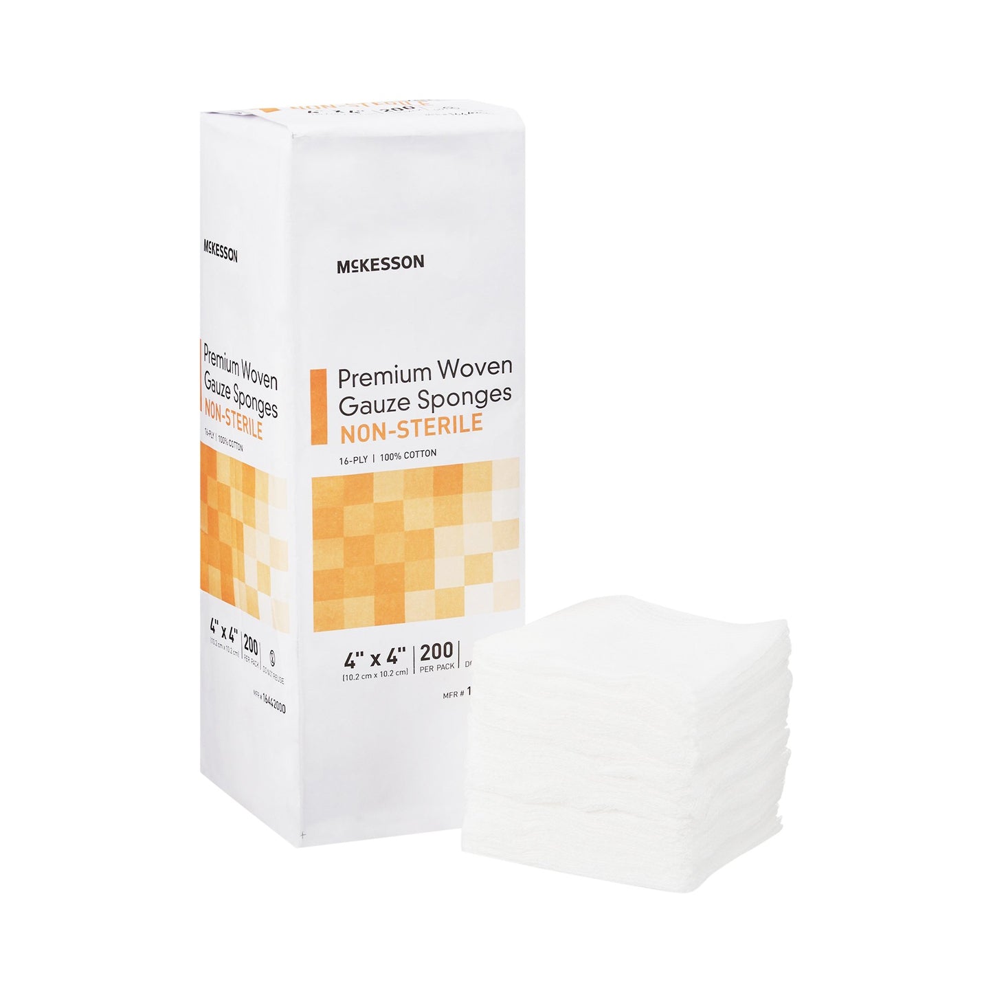 McKesson Gauze Sponge 4 X 4 Inch 16-Ply NonSterile 200 per Pack (446043_CS)