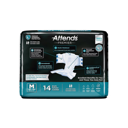 Attends® Premier Unisex Adult Incontinence Brief Medium Disposable Heavy Absorbency (1128073_BG)