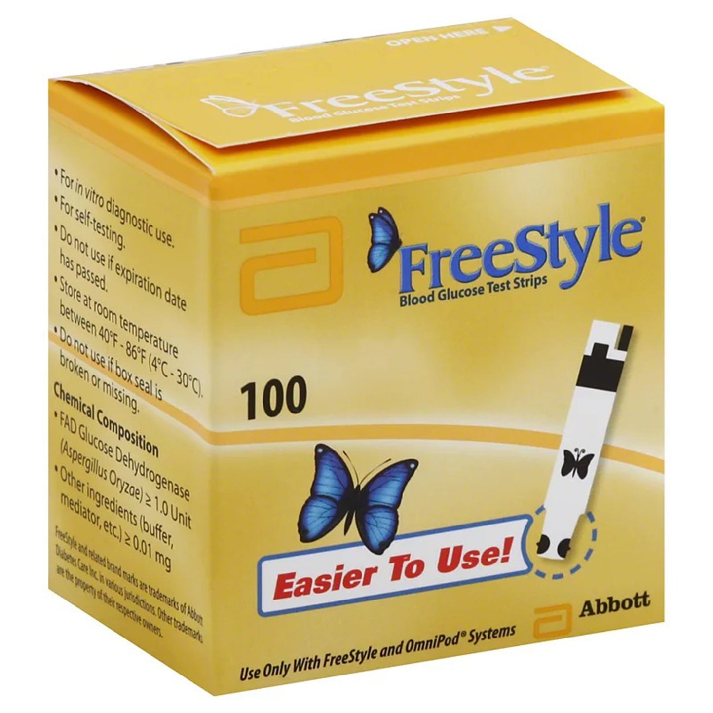 FreeStyle® Blood Glucose Test Strips 50 Strips per Pack (489528_EA)