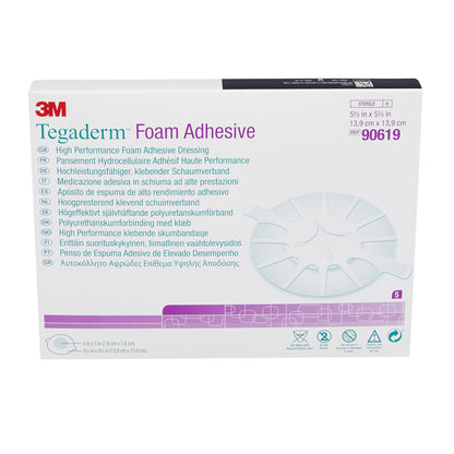 3M™ Tegaderm™ High Performance Foam Dressing 5-1/2 X 5-1/2 Inch With Border Film Backing Acrylic Adhesive Heel Sterile (472010_EA)