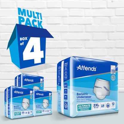 Attends® Bariatric Unisex Adult Absorbent Underwear Pull On with Tear Away Seams 2X-Large Disposable Heavy Absorbency (950228_CS)