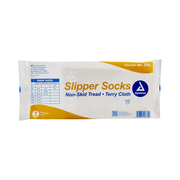 Dynarex Slipper Socks Unisex Adult X-Large Single Tread Single Patient Use Beige (826646_CS)