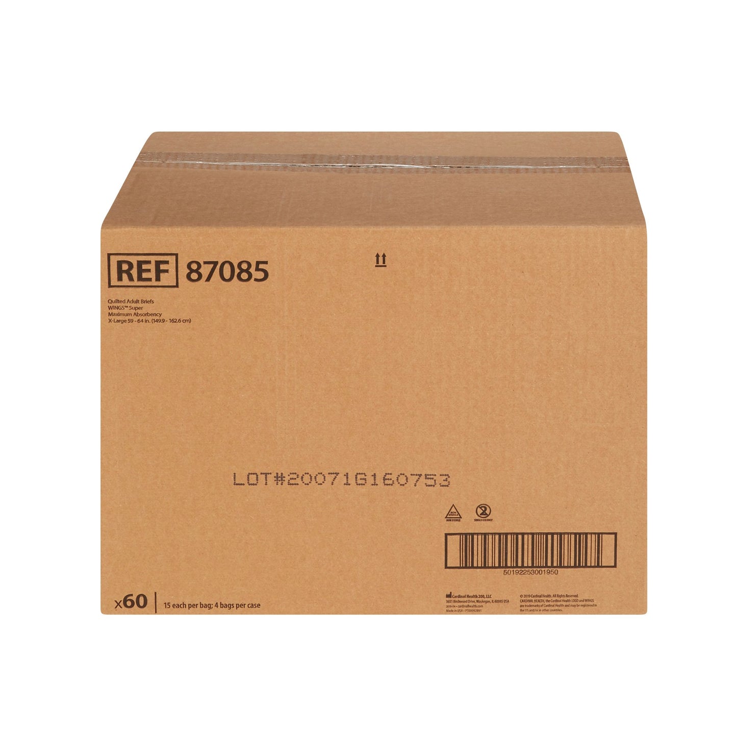 Wings™ Super Quilted Unisex Adult Incontinence Brief X-Large Disposable Heavy Absorbency (960585_BG)