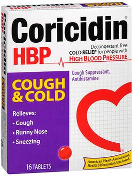 Coricidin® HBP Cold and Cough Relief 4 mg - 30 mg Strength Tablet 16 per Box (1005880_CT)