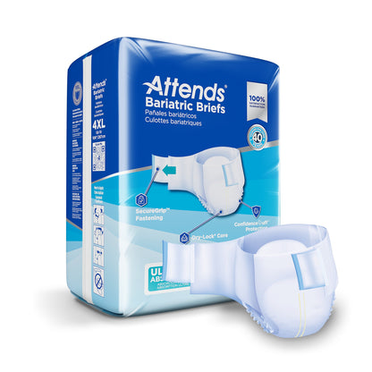 Attends® Bariatric Unisex Adult Incontinence Brief 4X-Large Disposable Heavy Absorbency (955308_BG)