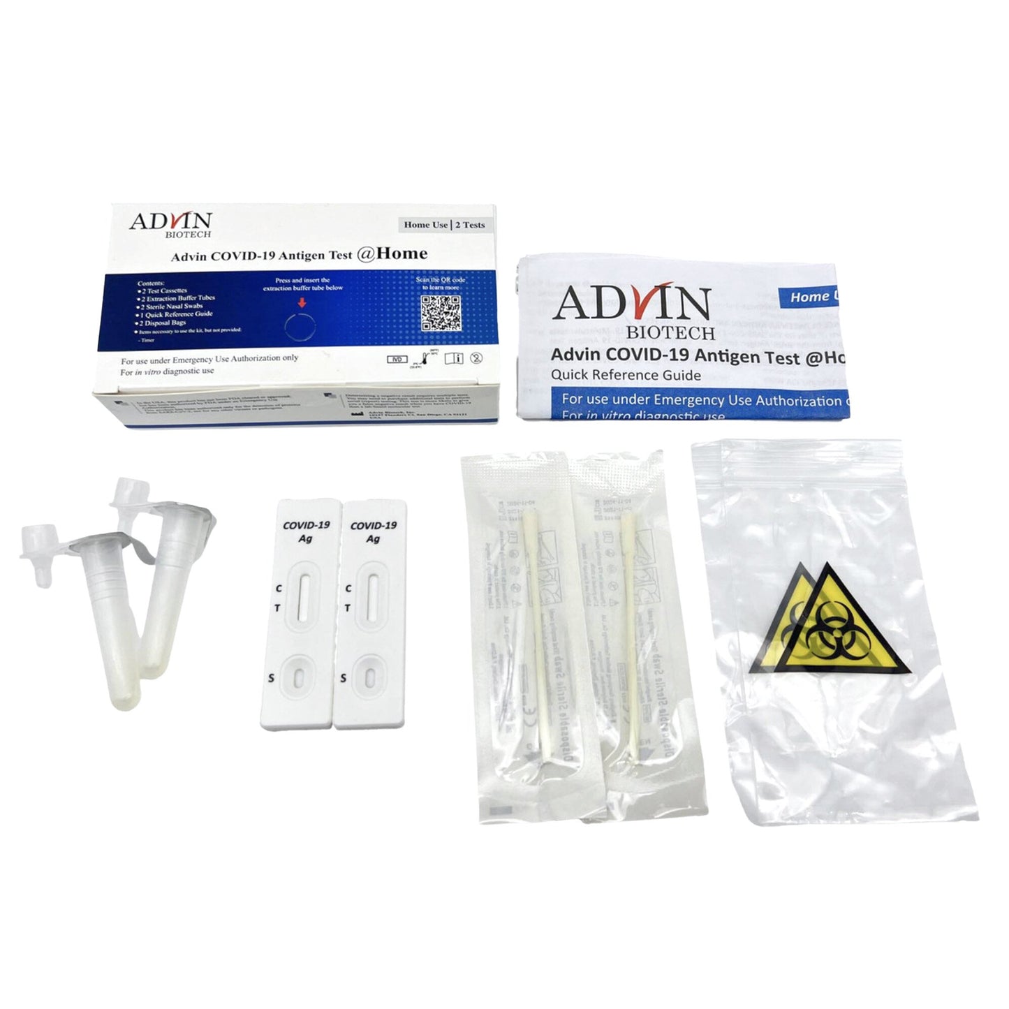 Advin Respiratory Test Kit COVID-19 Antigen Test 2 Tests per Kit (1241225_KT)