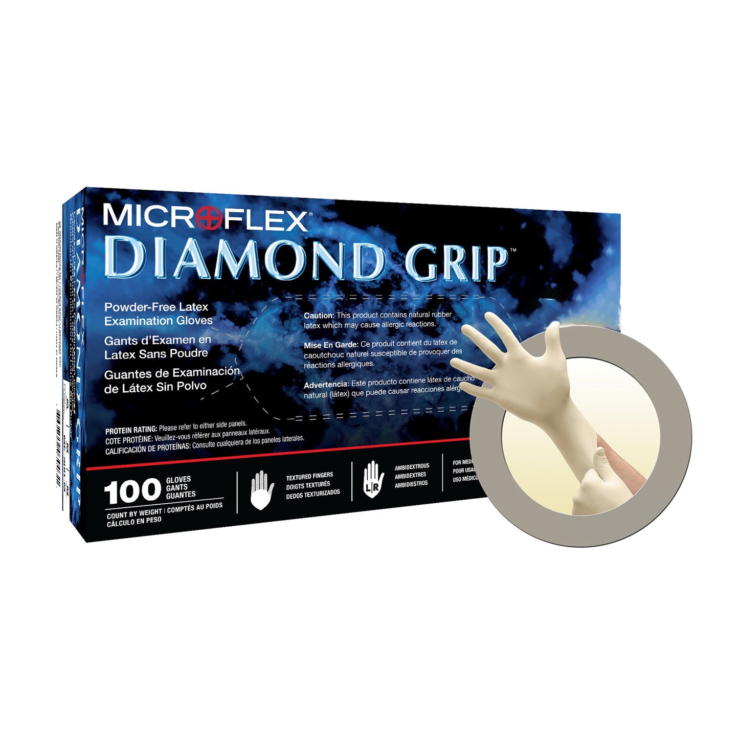 Diamond Grip™ Exam Glove X-Large NonSterile Latex Standard Cuff Length Textured Fingertips White Not Rated (307874_CS)