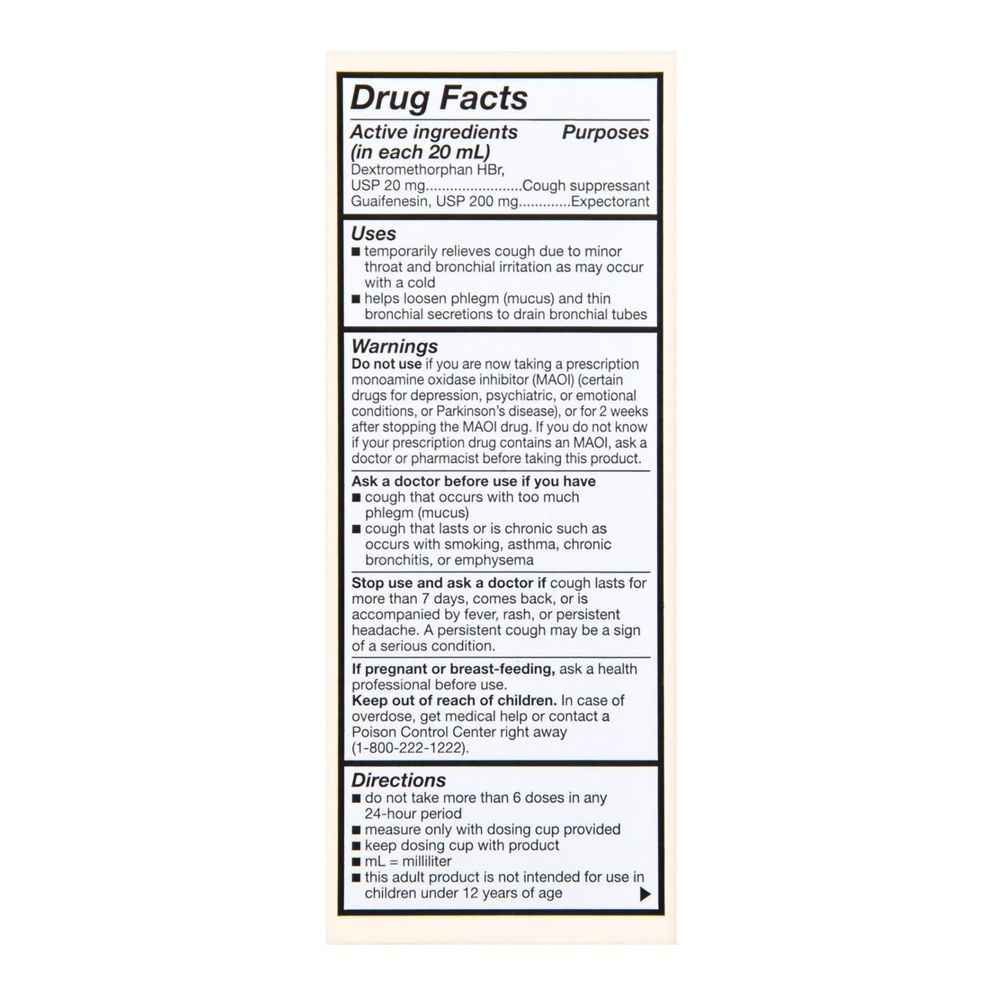 Foster & Thrive™ Cough and Chest Congestion 200 mg - 20 mg / 20 mL Strength Syrup 4 oz. (1238977_EA)