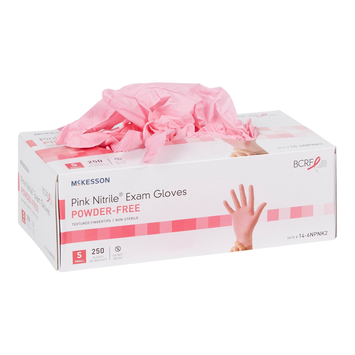 McKesson Pink Nitrile® Exam Glove Small NonSterile Nitrile Standard Cuff Length Textured Fingertips Pink Not Rated (1065401_CS)