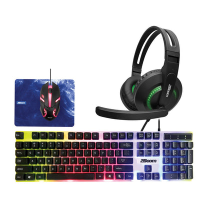 2Boom 4-in-1 LED Lighted Gaming Bundle, USB, Red (MIGGHP440R)