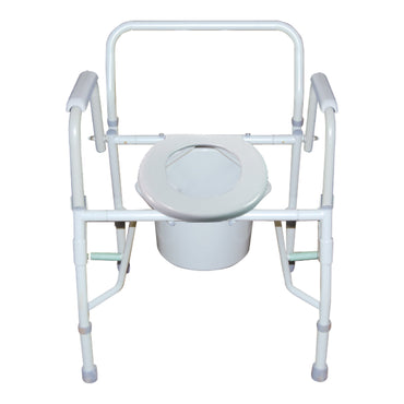 McKesson Commode Chair Drop Arms Steel Frame Back Bar 13-3/4 Inch Seat Width 300 lbs. Weight Capacity (1205413_CS)