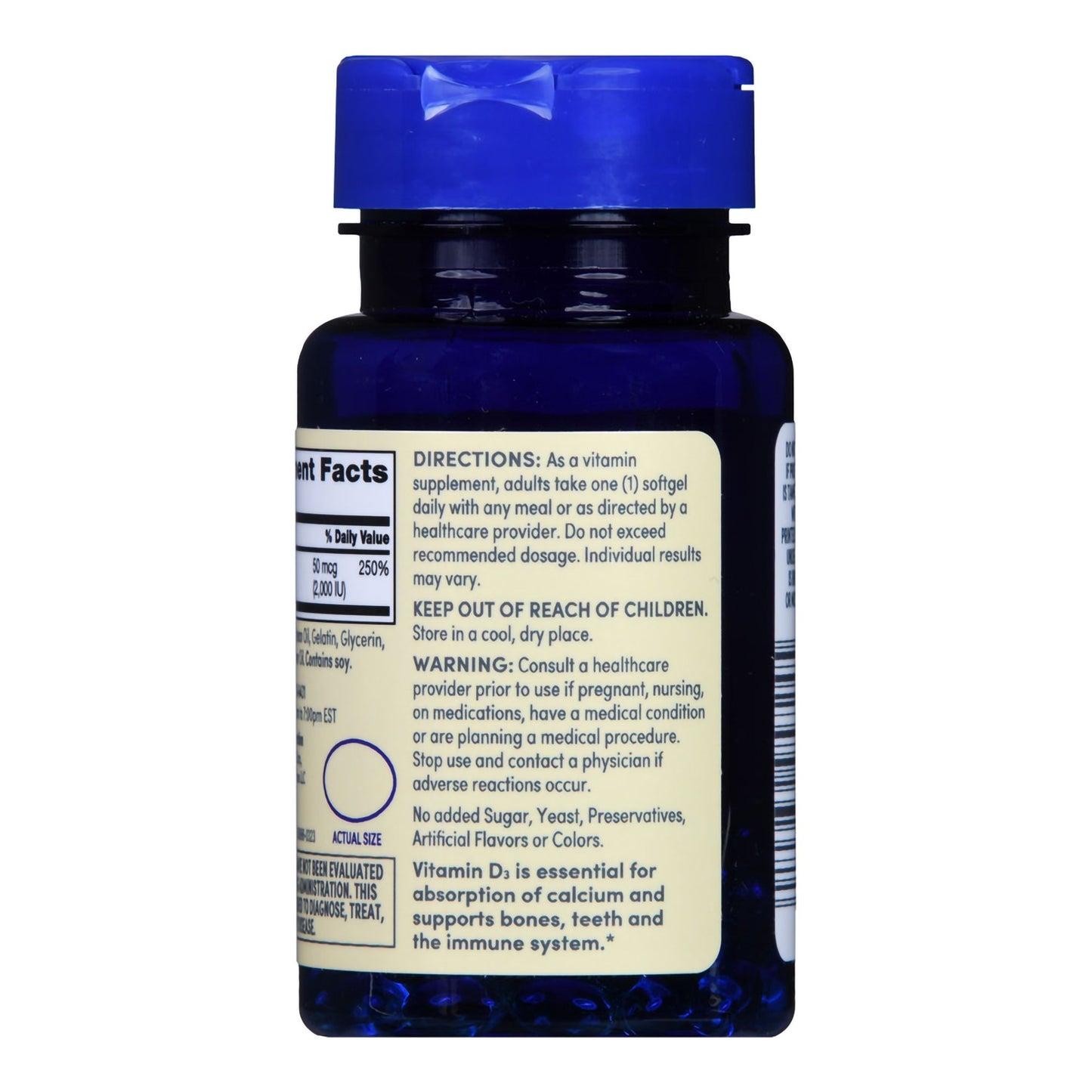 Foster & Thrive™ Vitamin Supplement Vitamin D3 2,000 IU Strength Softgel 100 per Bottle (1244150_BT)