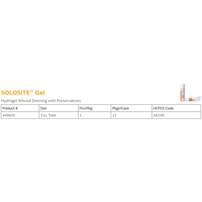 Solosite Hydrogel Wound Dressing 3 oz. Gel / Amorphous NonSterile (224395_CS)