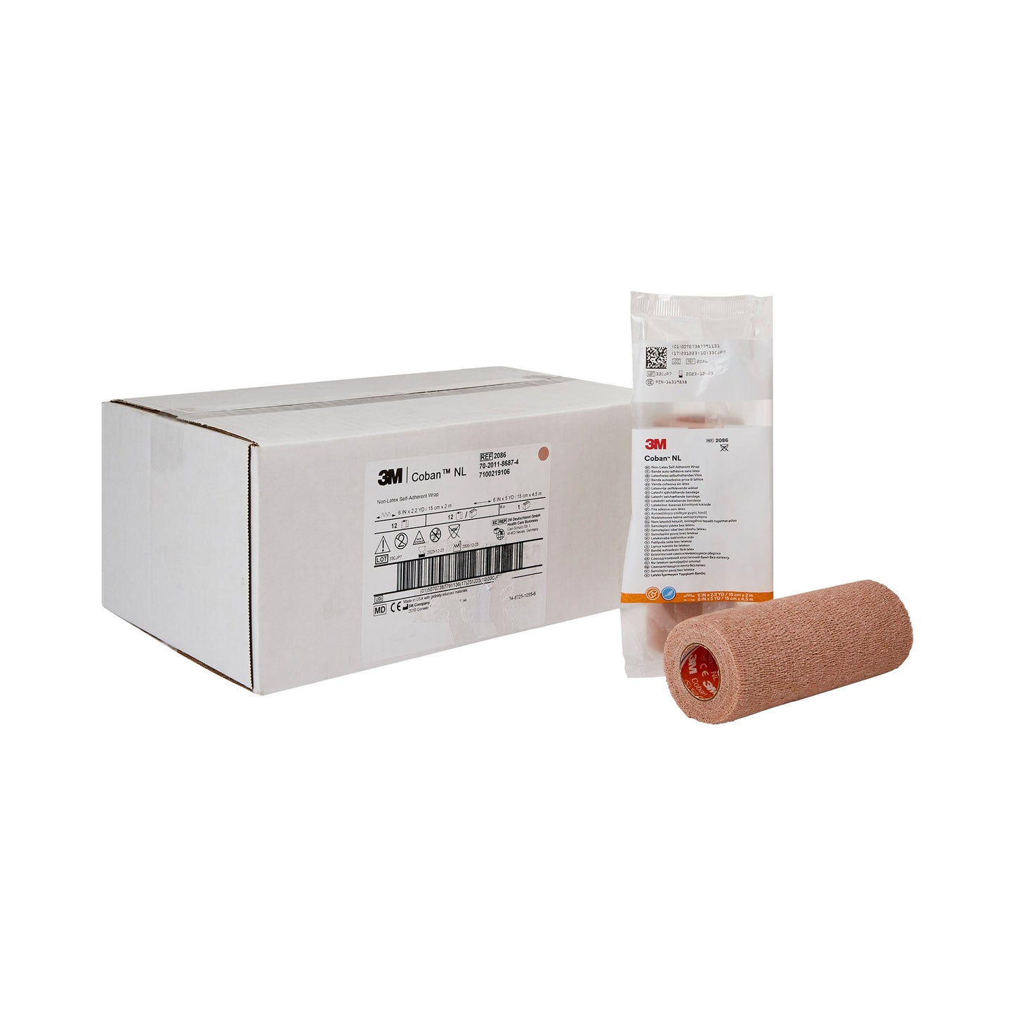 3M™ Coban™ LF Cohesive Bandage 6 Inch X 5 Yard Self-Adherent Closure Tan NonSterile Standard Compression (388427_CS)