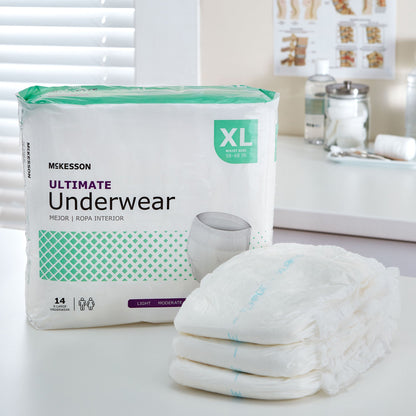 McKesson Unisex Adult Absorbent Underwear Pull On with Tear Away Seams X-Large Disposable Heavy Absorbency (1123837_BG)