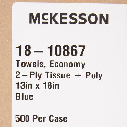 McKesson Procedure Towel 13 W X 18 L Inch Blue NonSterile (201068_CS)