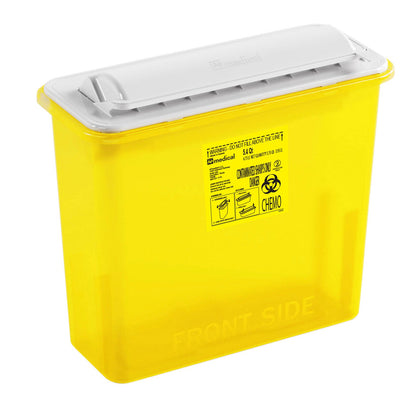 AP Line Chemotherapy Waste Container Yellow Base 12 L X 4-1/2 W X 10-4/5 H Inch Horizontal Entry 1.35 Gallon (907240_CS)