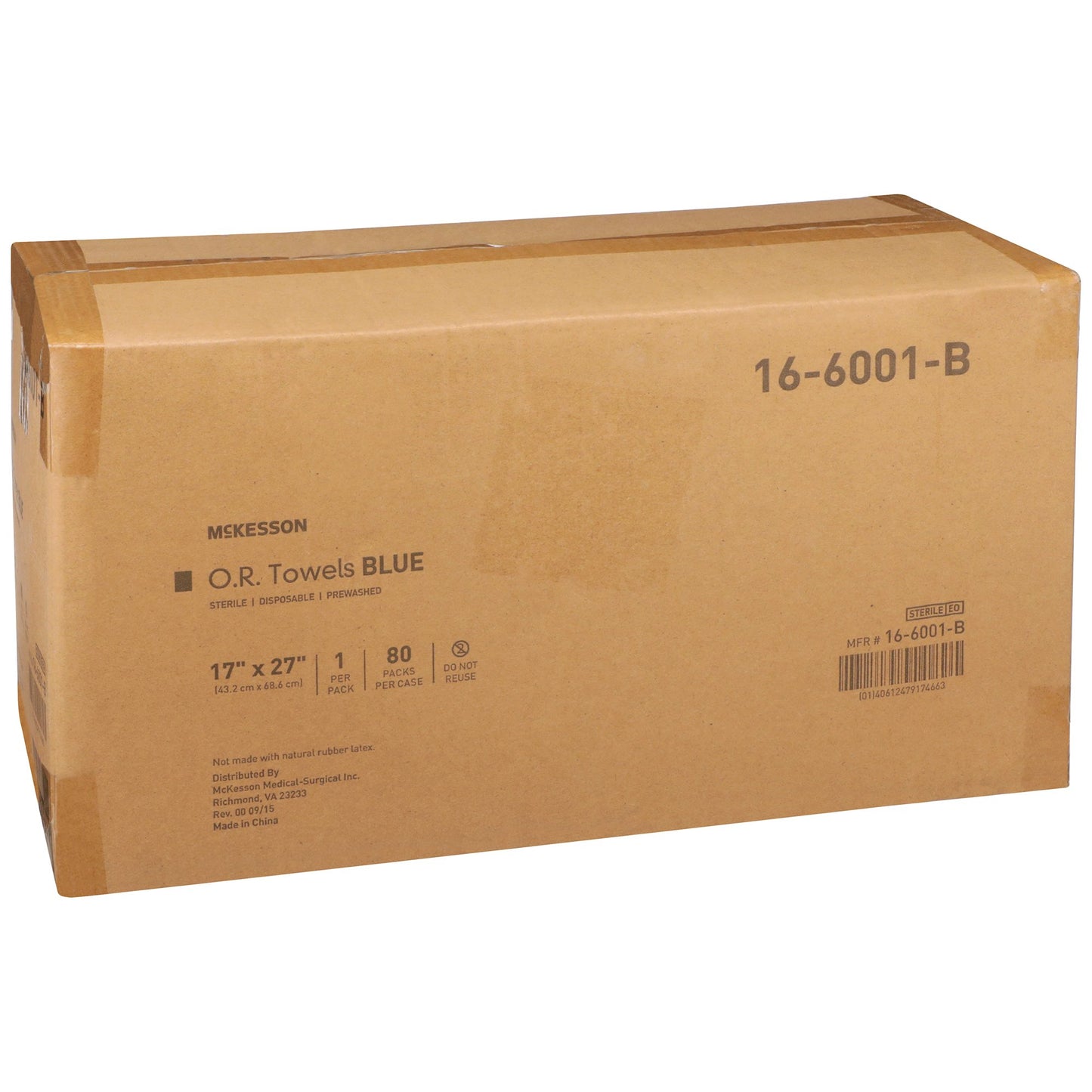 McKesson O.R. Towel 17 W X 27 L Inch Blue Sterile (277859_PK)
