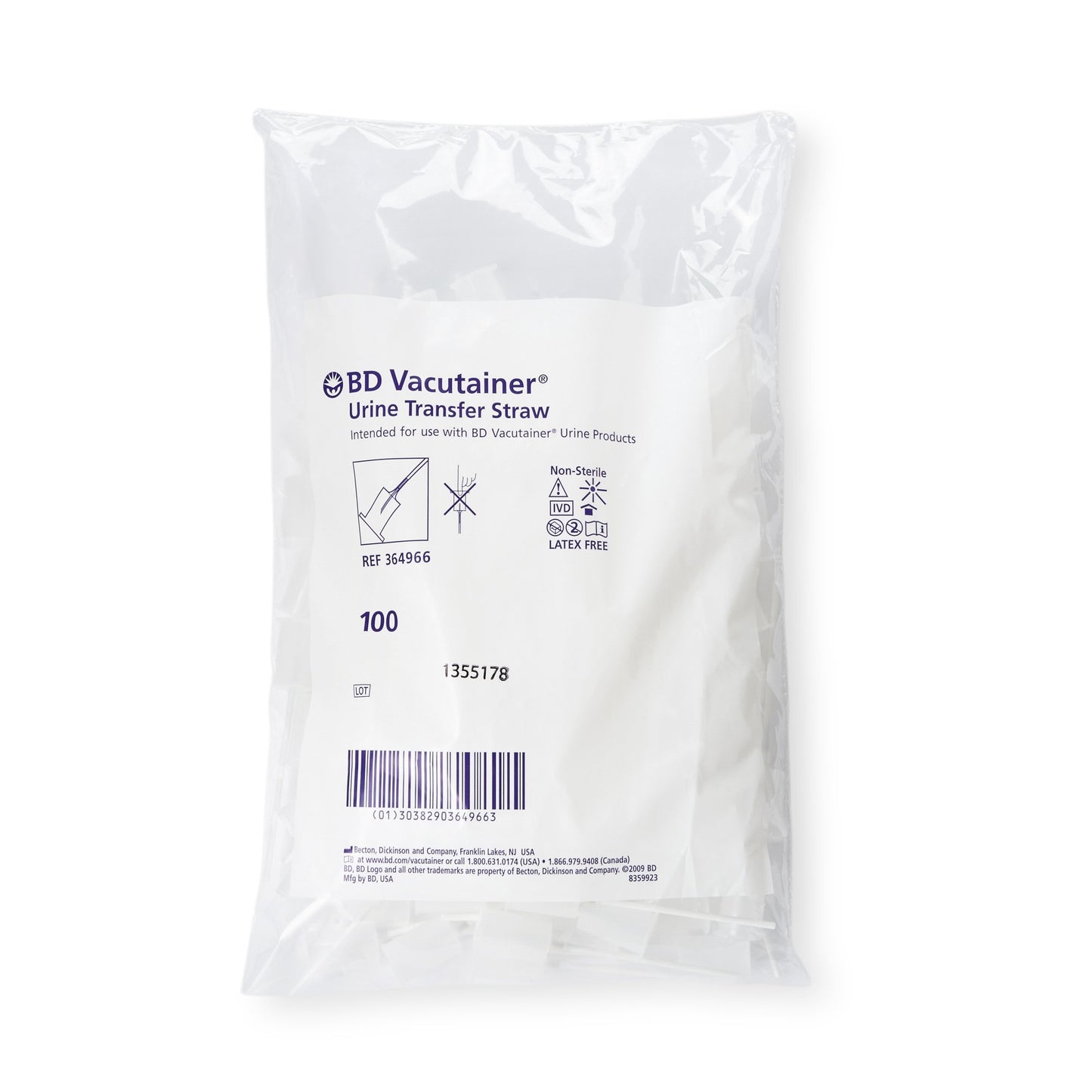 Vacutainer® Urine Transfer Straw For BD Urine Collection System (332291_CS)