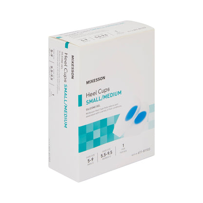 McKesson Heel Cup U-Shaped Silicone Female 5-1/2 to 9-1/2 / Male 5 to 9 Blue / Clear (1132300_CS)