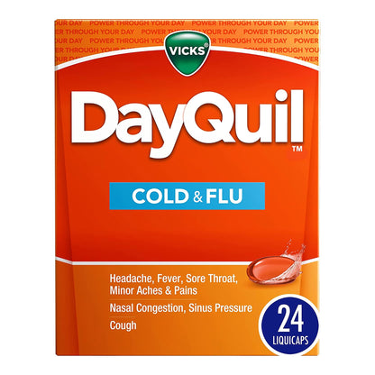 DayQuil® Cold and Cough Relief 325 mg - 10 mg - 5 mg Strength Gelcap 24 per Box (787401_CT)