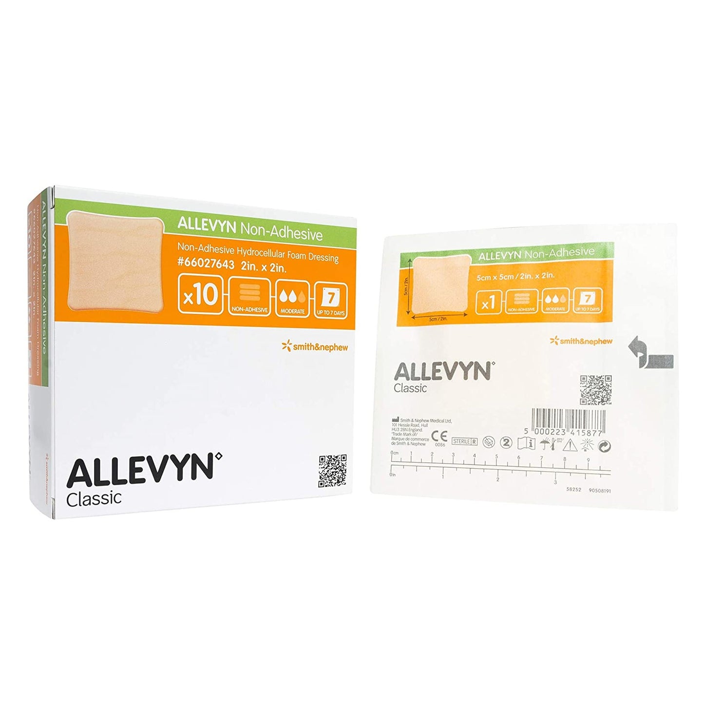 Allevyn Foam Dressing 2 X 2 Inch Without Border Film Backing Nonadhesive Square Sterile (222289_EA)