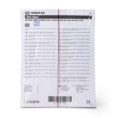 Vital Signs® Recording Chart Paper Z-Fold Red Grid (404450_CS)